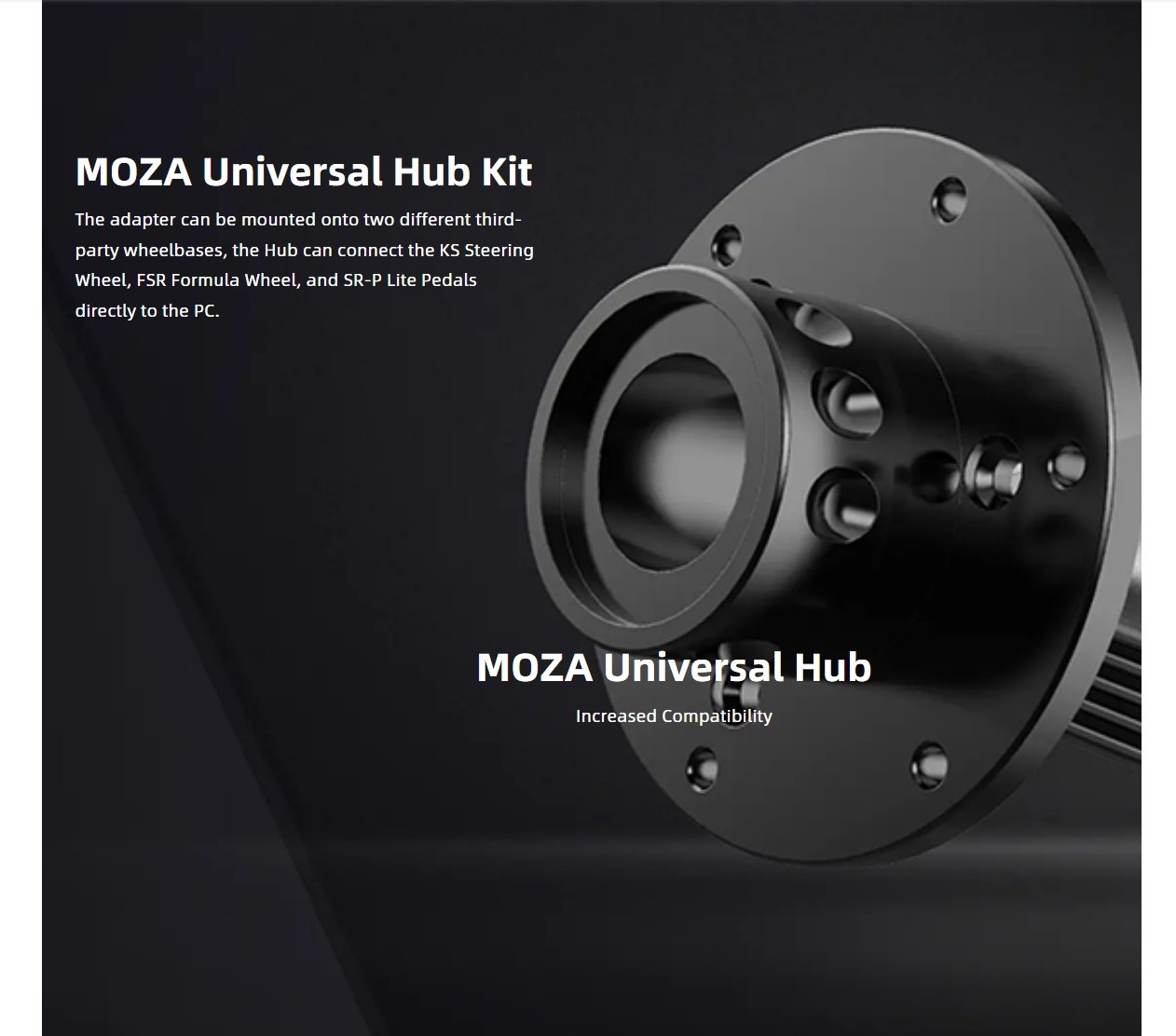 A large marketing image providing additional information about the product MOZA Universal Hub Kit - Additional alt info not provided